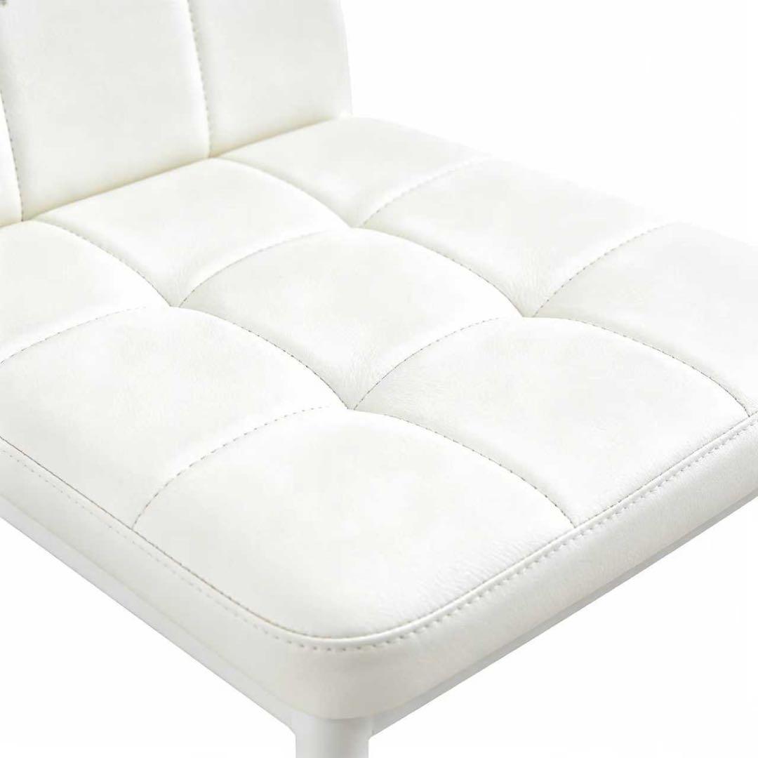 【新品】ボックスステッチ ハイバックPUレザーチェア ブラック2脚セット