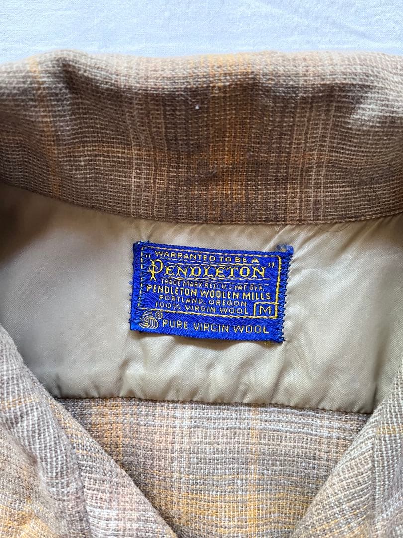 Pendleton 70s ウールオンブレチェックシャツ ブラウン×ベージュ