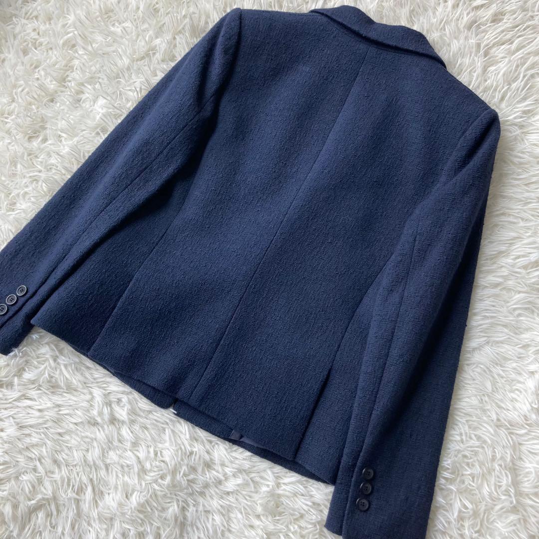 theory×PLST ツイードジャケット パンツスーツ セットアップ 濃紺 S