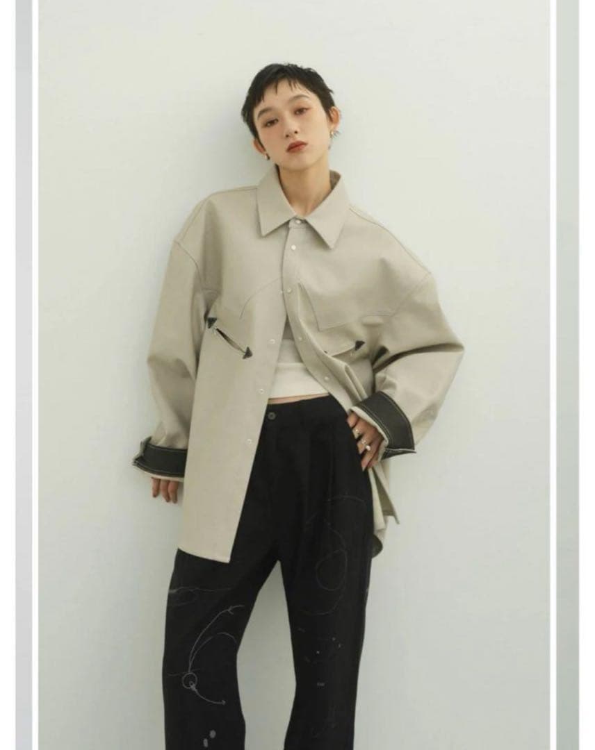 ジャケット・アウター knuth marf western leather shirt gray