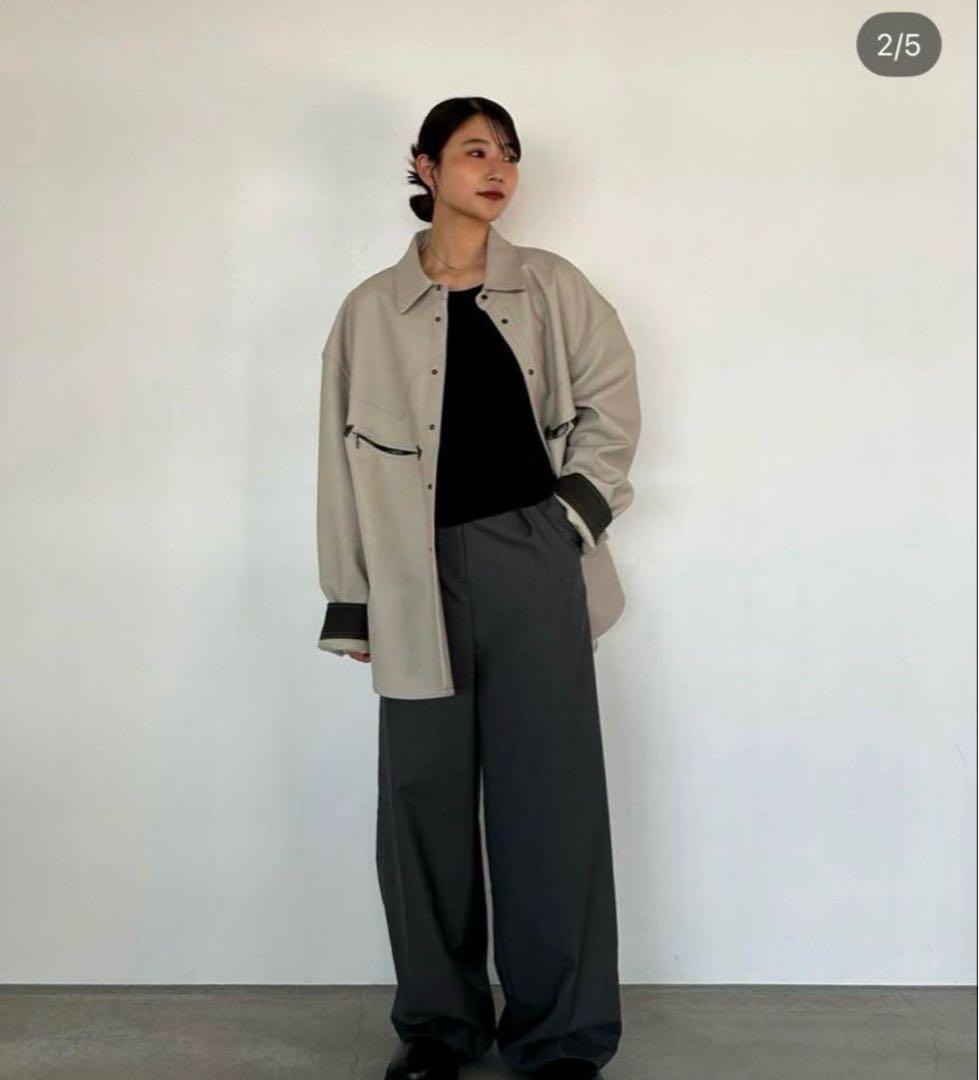 ジャケット・アウター knuth marf western leather shirt gray