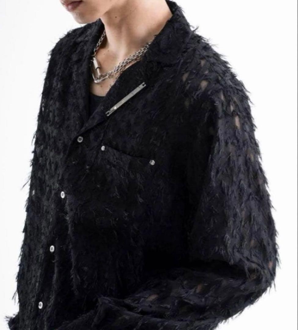 トップス jentlouis Fringe Open-Collar Shirt