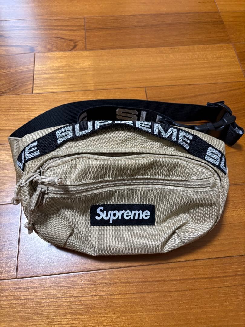 美品！supreme シュプリーム 18ss ウエストバッグ　ベージュ