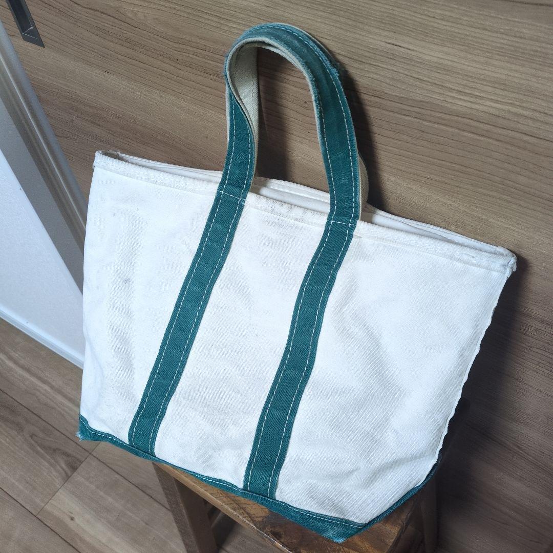 80s　USA製　エルエルビーン　トート　バック　ジップトップ　ジッパー　襤褸