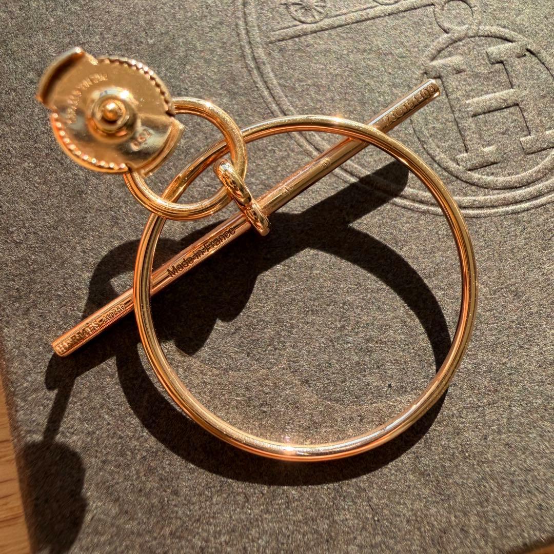 HERMES ピアス ループ PM エシャペ ローズゴールド　ピンクゴールド