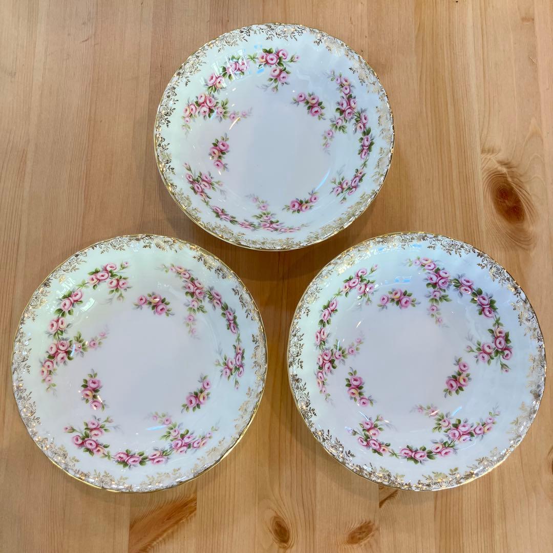 A2G20■ロイヤルアルバート DIMITY ROSE 小型深皿 3枚組