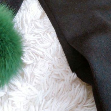 ボリューム ファーポイントコート 黒・緑・ピンク　リアルファー　フォックス　S