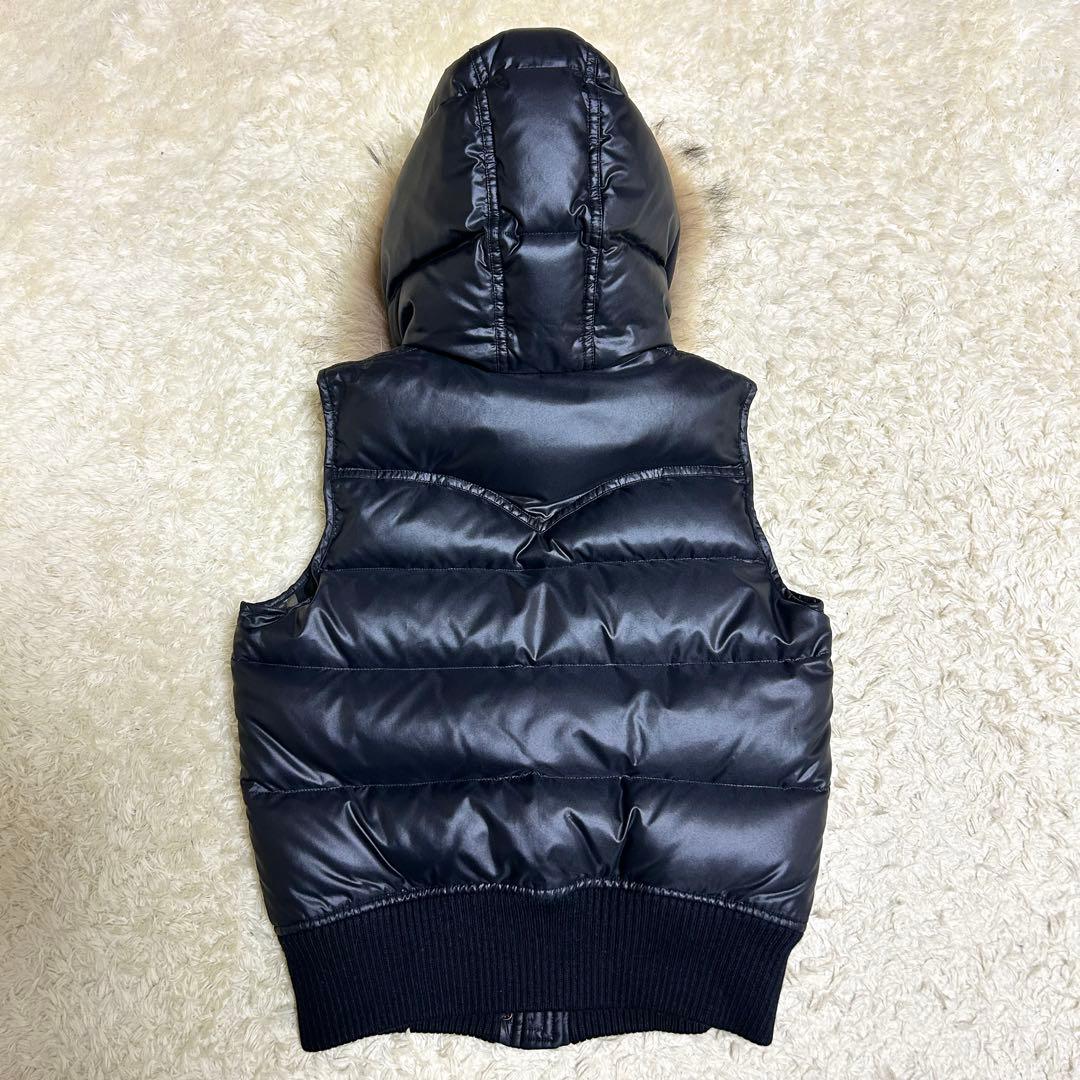 極美品✨ バーバリーブルーレーベル ダウンベスト ノバチェック ラクーンファー