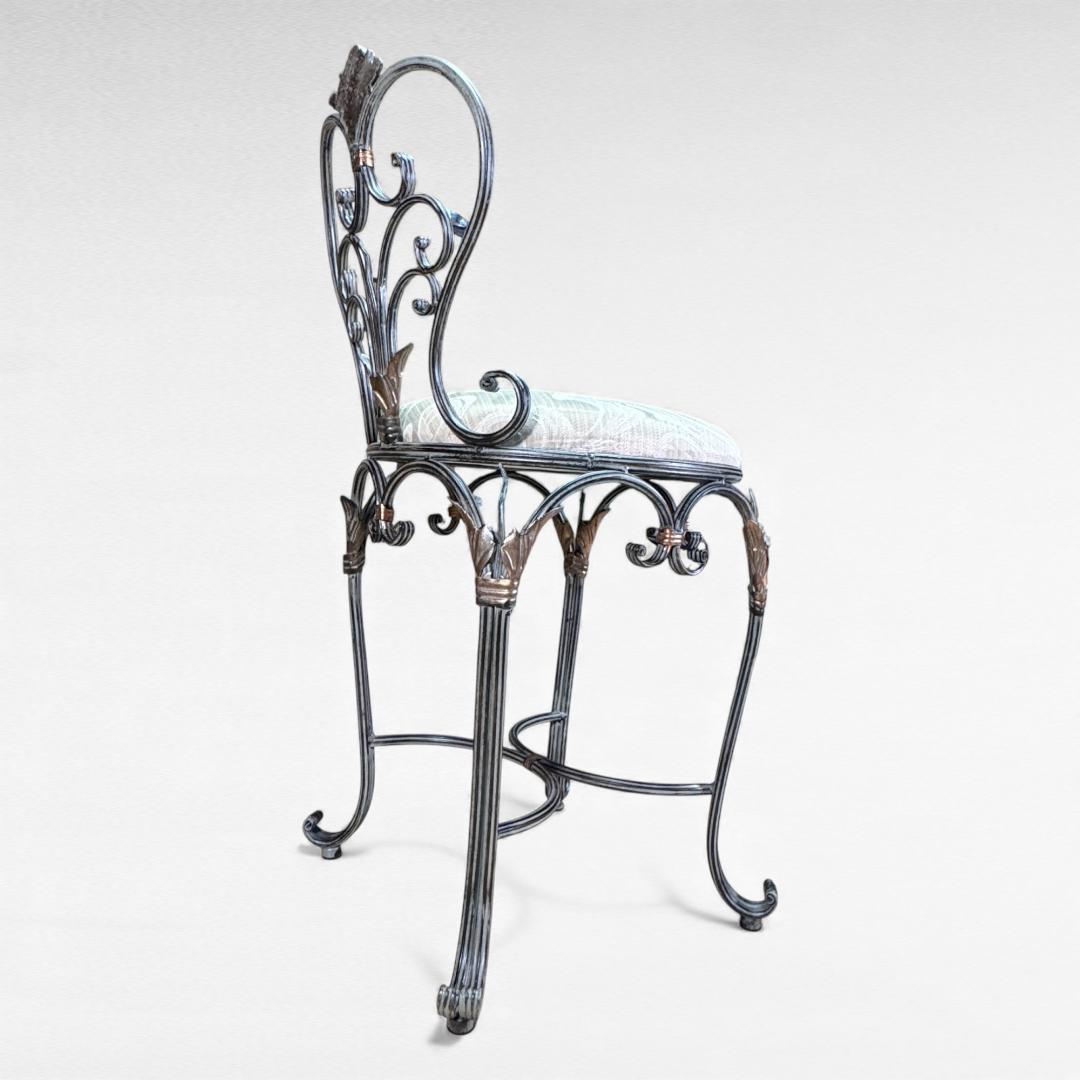 美品 アンティーク風 アイアンチェア 幅38 シャビー加工