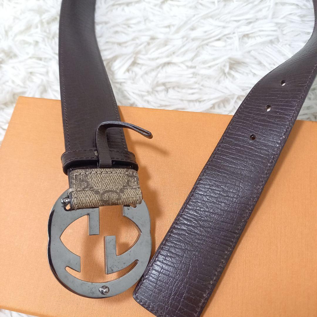 GUCCI　グッチ　インターロッキング　ベルト　GG　スプリーム　バックル