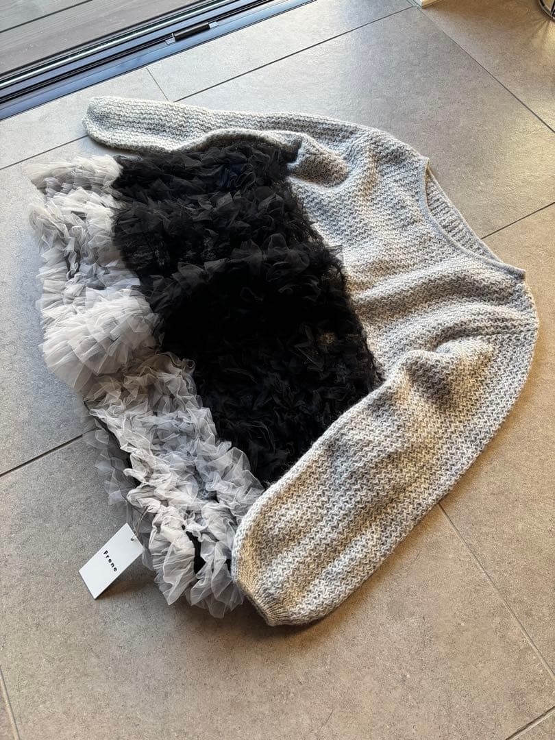 Frene ホイップチュールドッキングニットワンピ　試着のみのほぼ新品