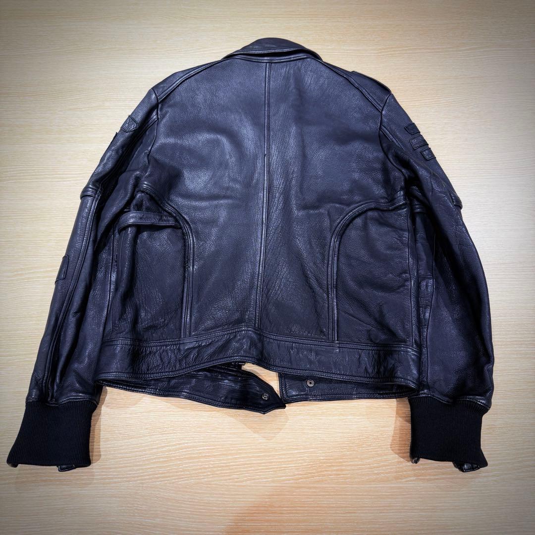 【美品】Roen ロエン ディアスキン シングル ライダースジャケット 44 黒