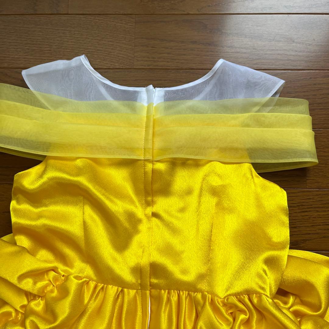 TDRビビディ・バビディ・ブティックのベルの黄色ドレス着丈_サイズ130
