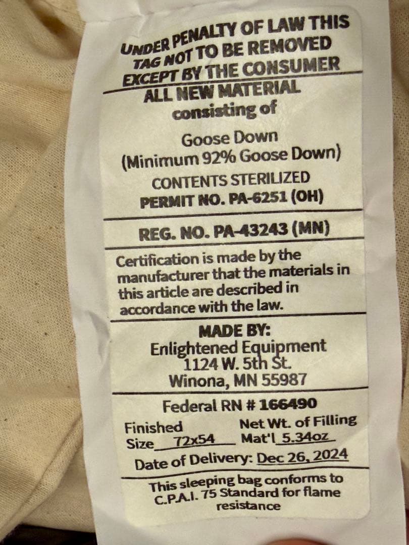 EE Revelation ショート/レギュラー50F° 950FP新品週末価格