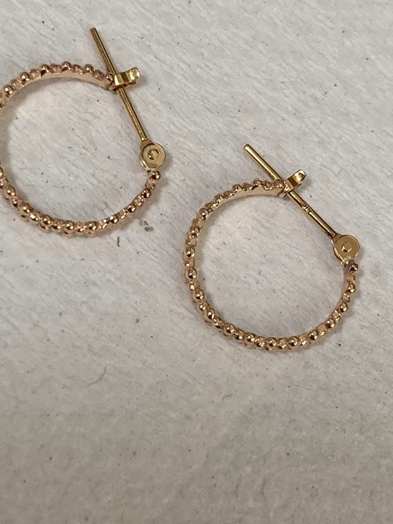 アガット　k10 k18 バブル　フープピアス