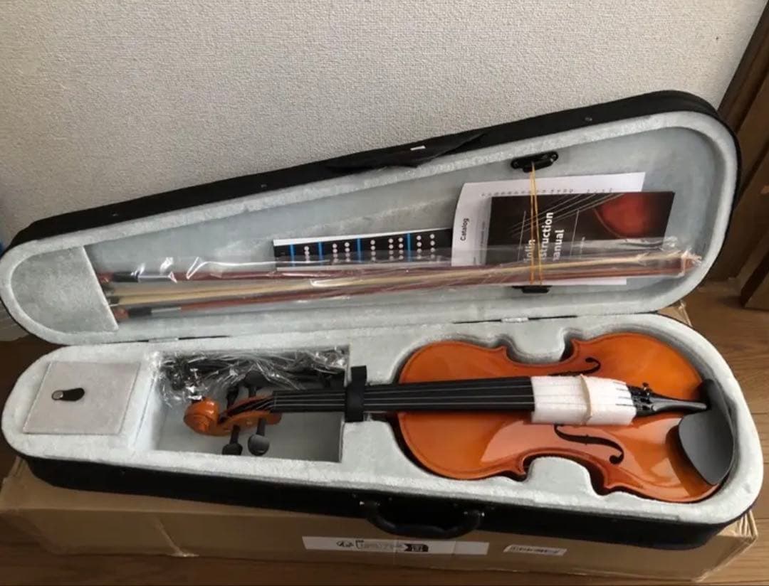 【美品】バイオリン 4/4 弓 弦 スタンド ケースセット初心者向け 演奏