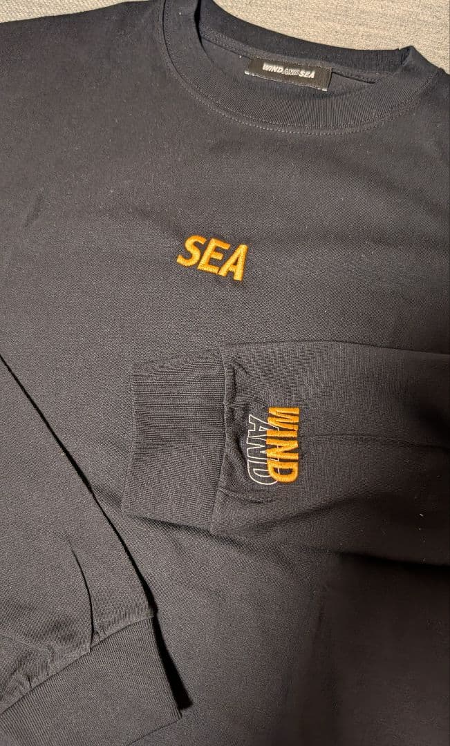 【未使用】WIND AND SEA ブラック 長袖 スモールロゴ Lサイズ