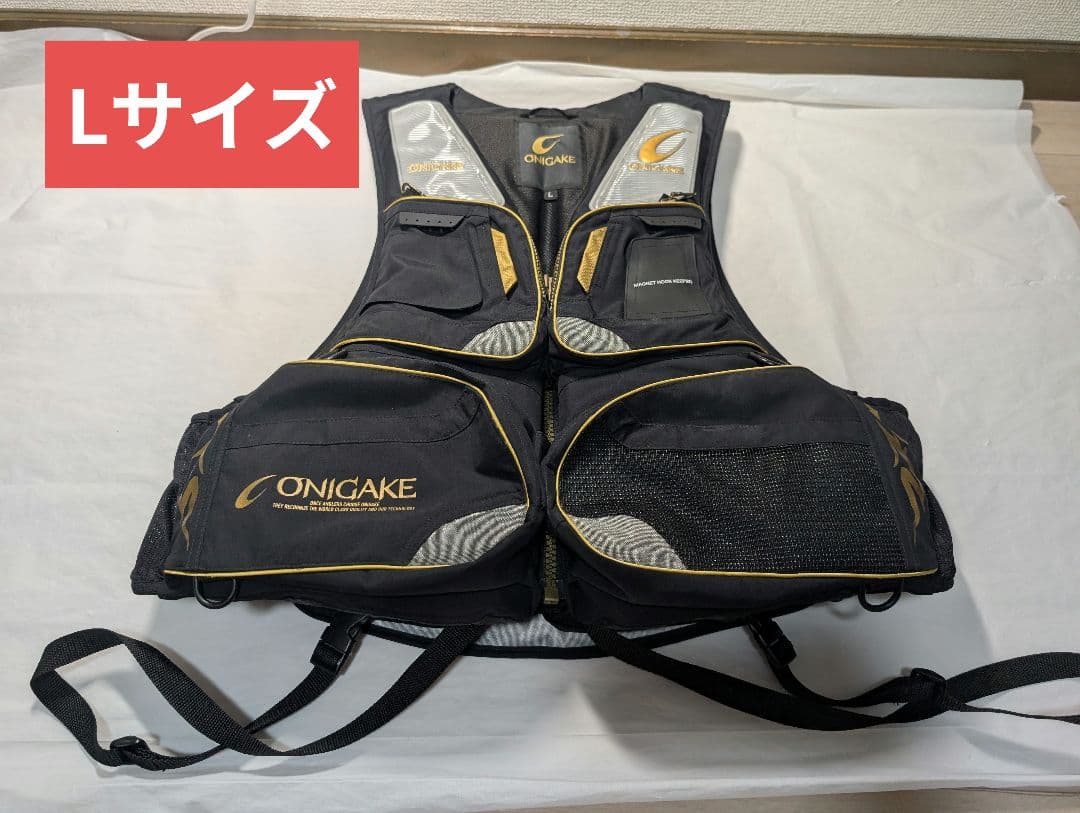 ONIGAKE　管155GG オニガケライフジャケット ブラック/ゴールド