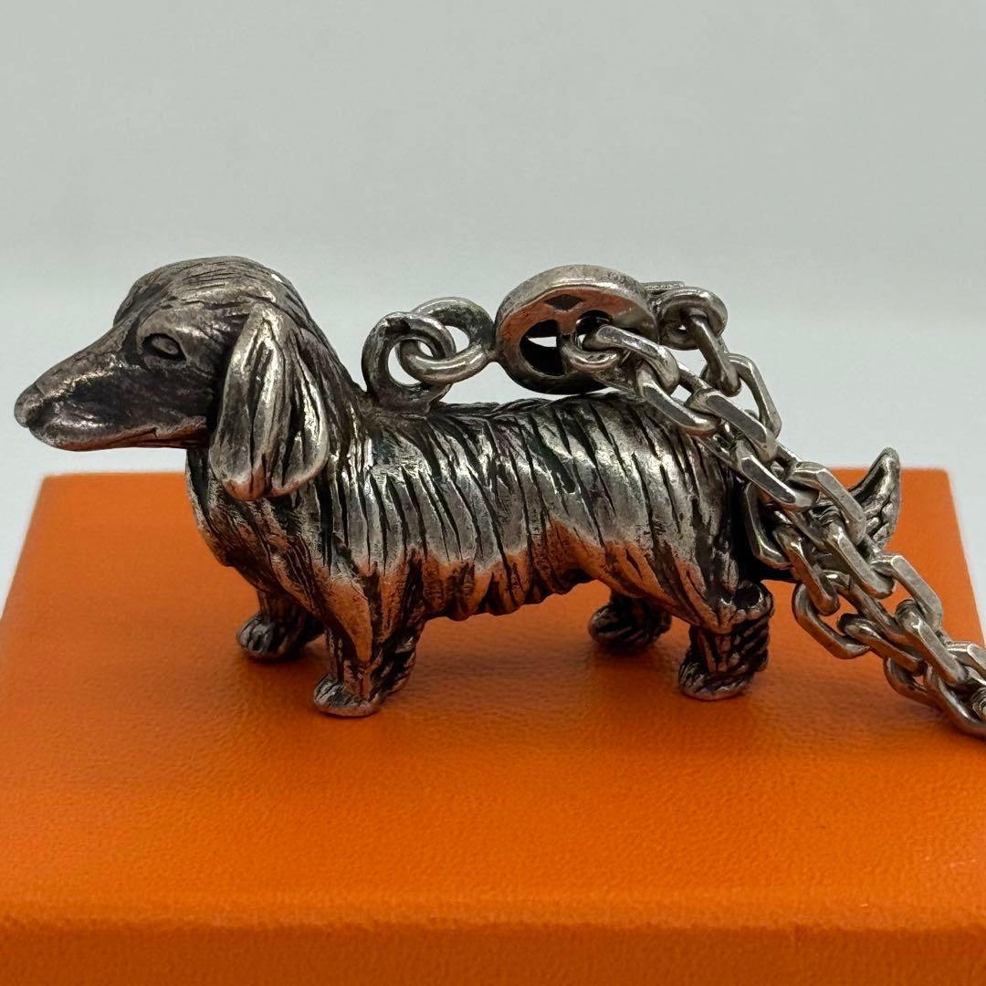 エルメス ヴィンテージ 犬 ダックスフンド キーホルダー チャーム 081879