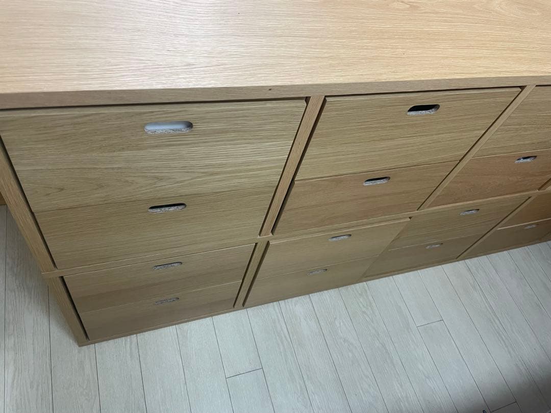 無印良品　スタッキングシェルフセット５段×２列オーク材　チェスト引出し２段付き