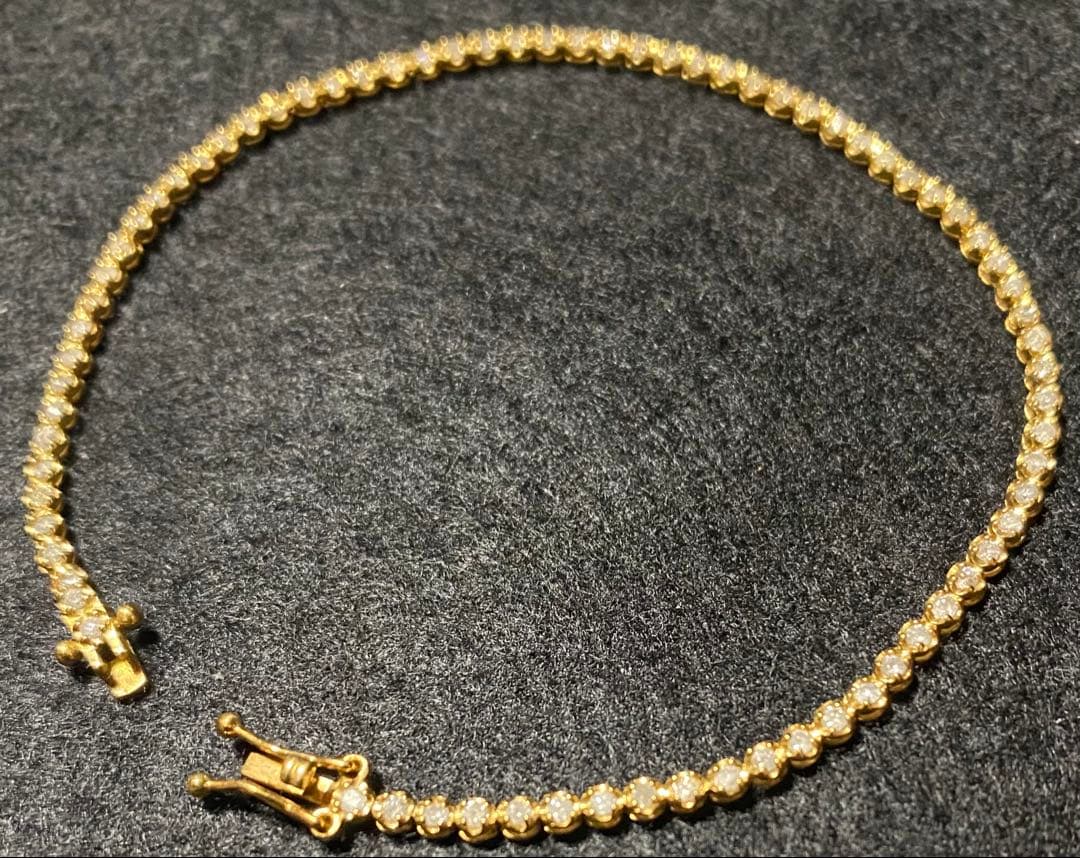 K18 ダイヤモンド テニスブレスレット 1.00ct 金 ゴールド