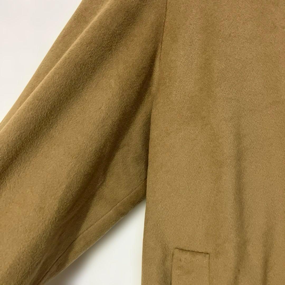 BALMAIN バルマン／アンゴラ　シルク　コート　ロングコート　キャメル