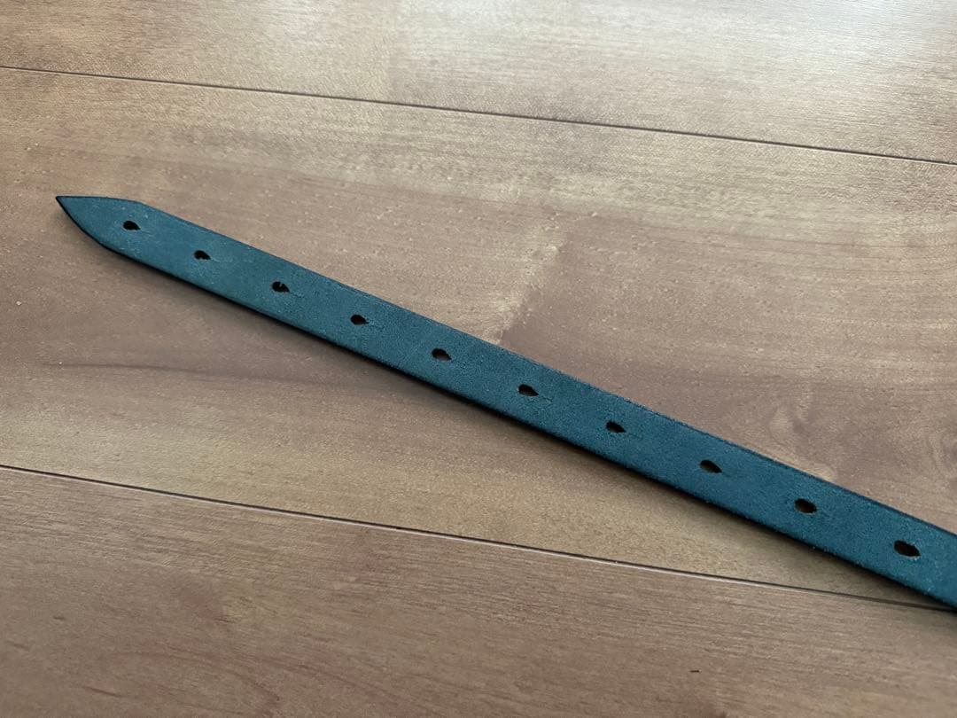 ポータークラシック レザーベルト ナロー ブルー