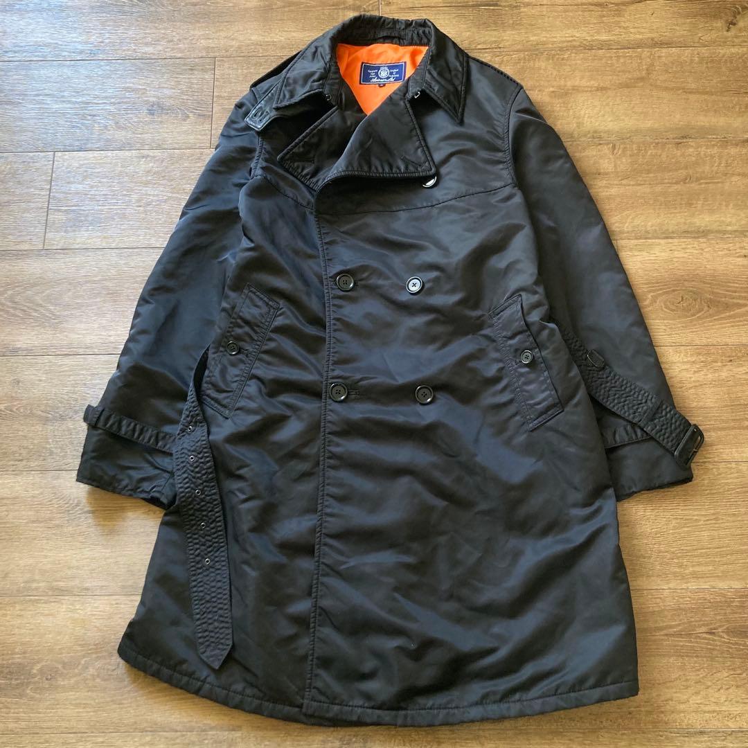 希少 AVIREX アヴィレックス フライトトレンチコート ベルト付 XL 黒