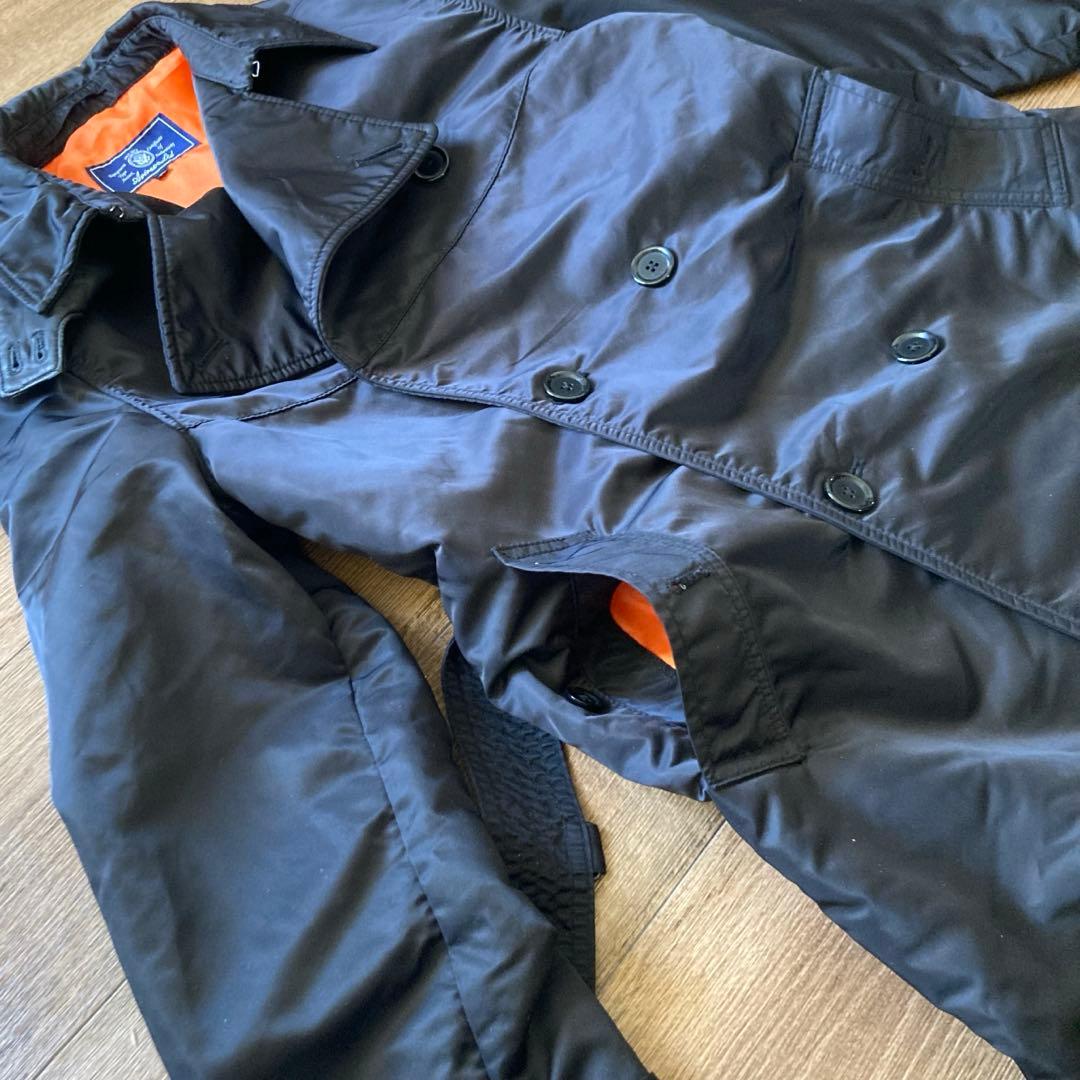 希少 AVIREX アヴィレックス フライトトレンチコート ベルト付 XL 黒