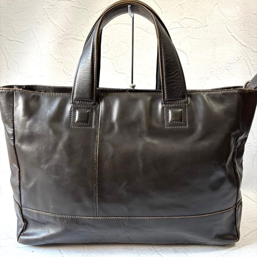 【希少】ディーゼル トートバッグ 2way 本革 ブラウン ウォッシュ加工