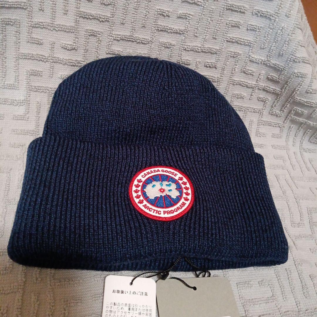 新品   ビーニー ニット帽 紺