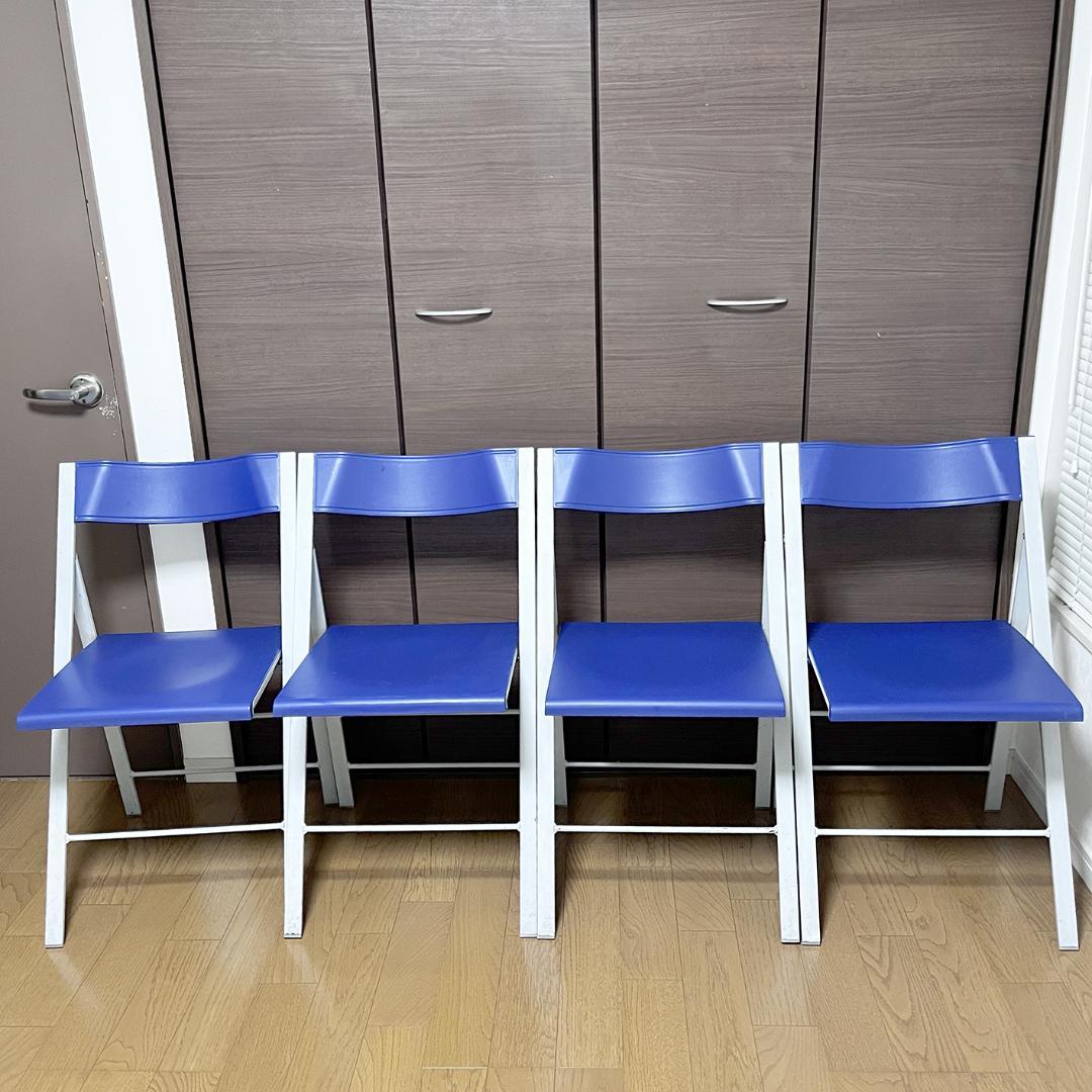 都内直渡のみ ArrMet アーメットチェア 伊製 4脚 薄型 折り畳み椅子