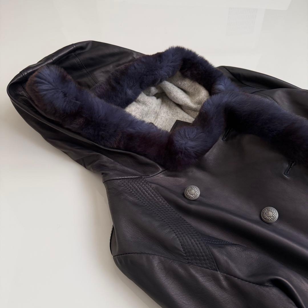 伊 ARTICO ♡ 柔らかレザーミンクコート 裏カシミヤ