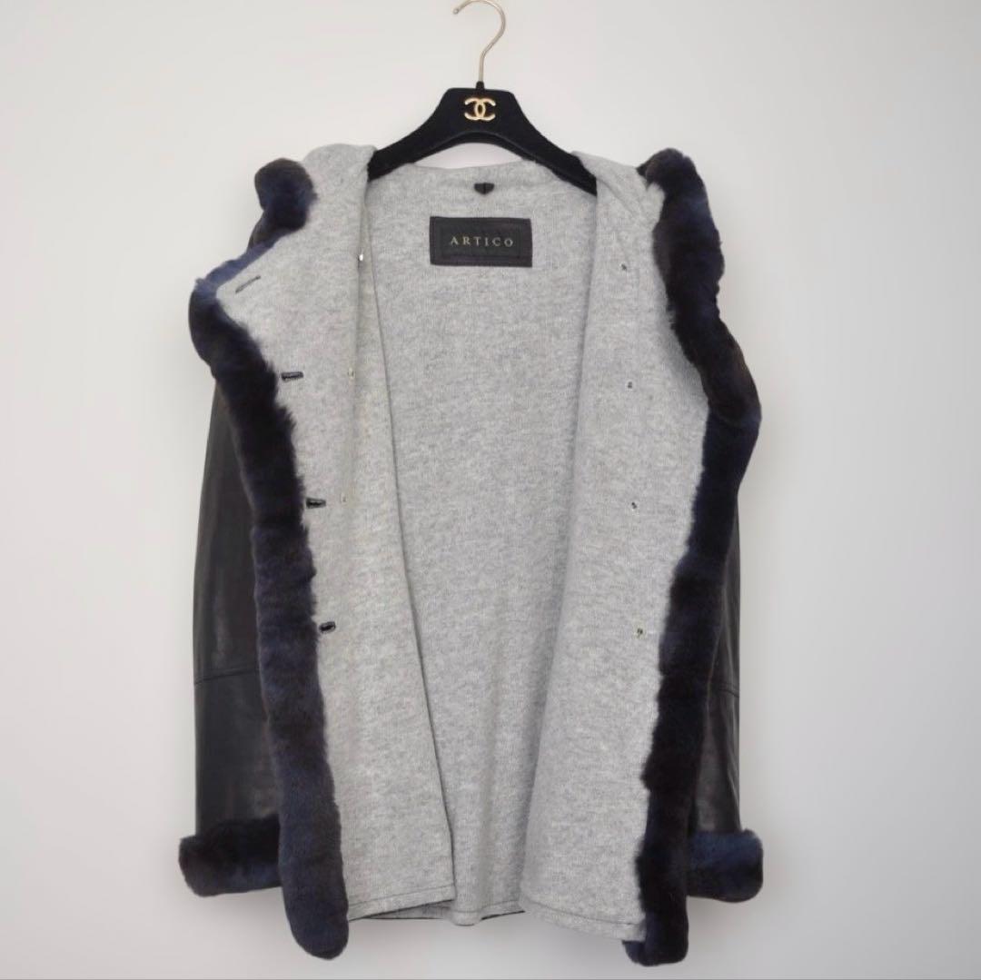 伊 ARTICO ♡ 柔らかレザーミンクコート 裏カシミヤ