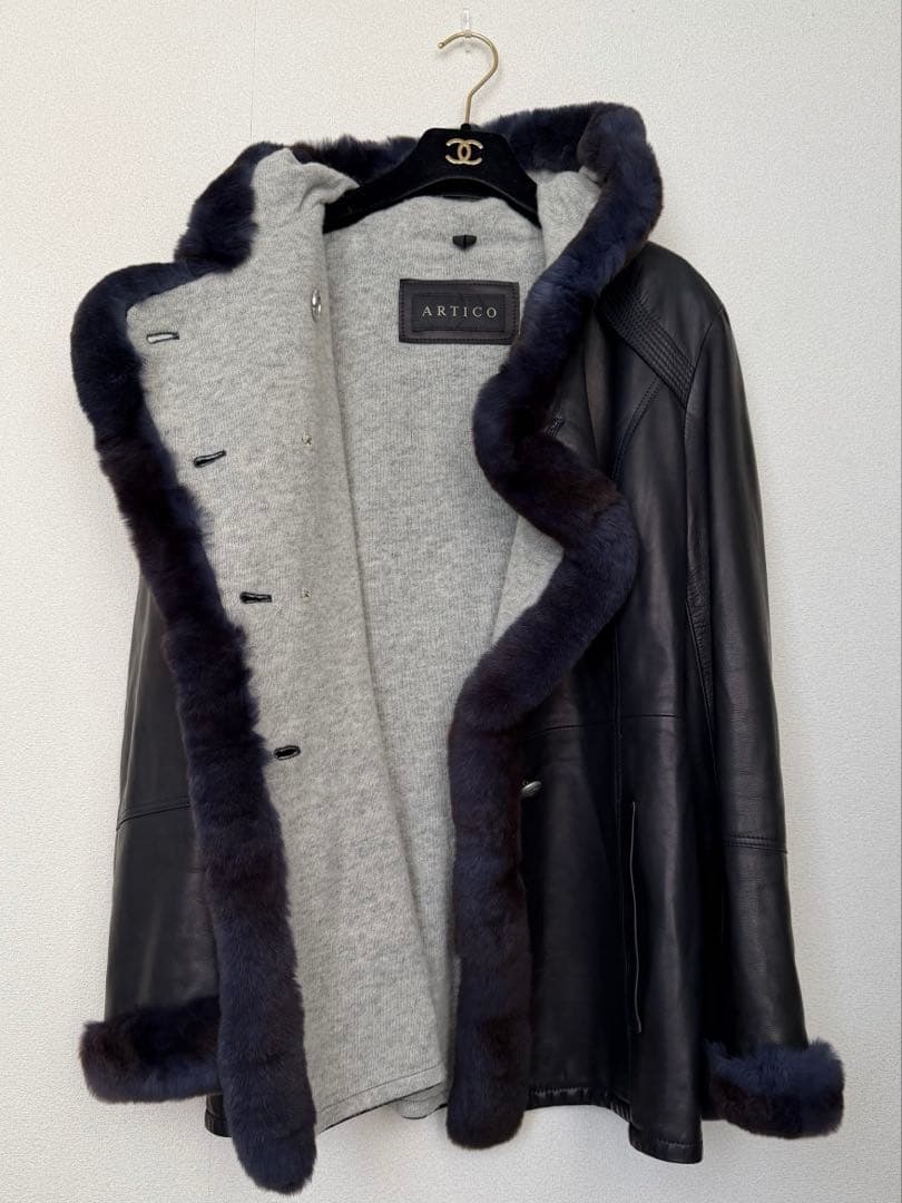 伊 ARTICO ♡ 柔らかレザーミンクコート 裏カシミヤ
