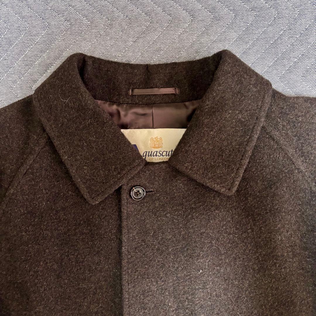 Aquascutum バルマカーン コート ステンカラー ブラウン カシミヤ