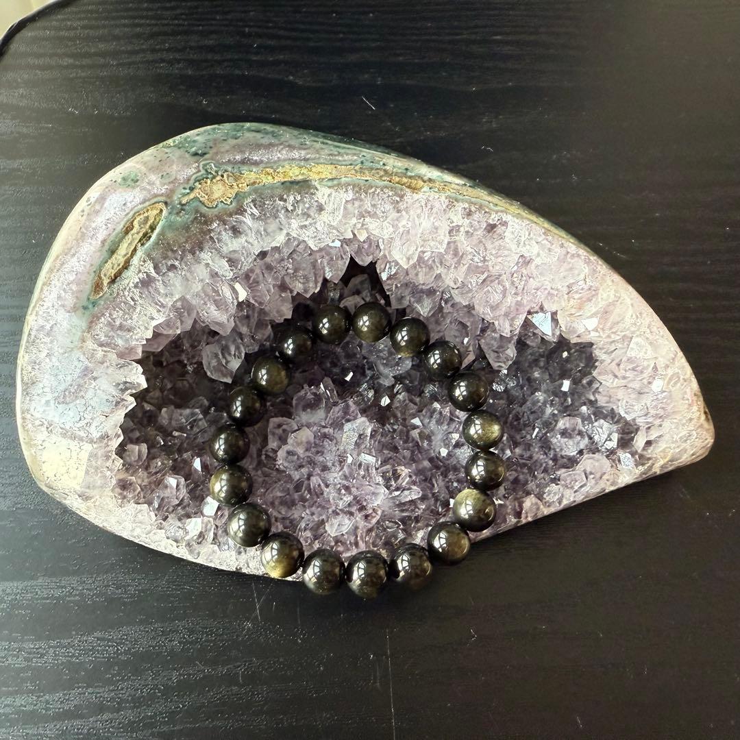 天然石アメジストのドーム　置物　原石NO.112010