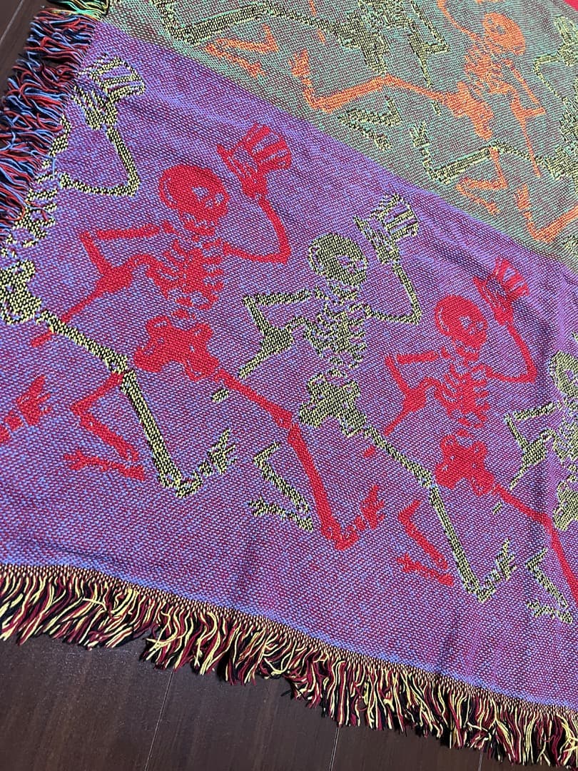 グレイトフル・デッド　ラグ　ブランケット　ヴィンテージ　ダンススケルトン