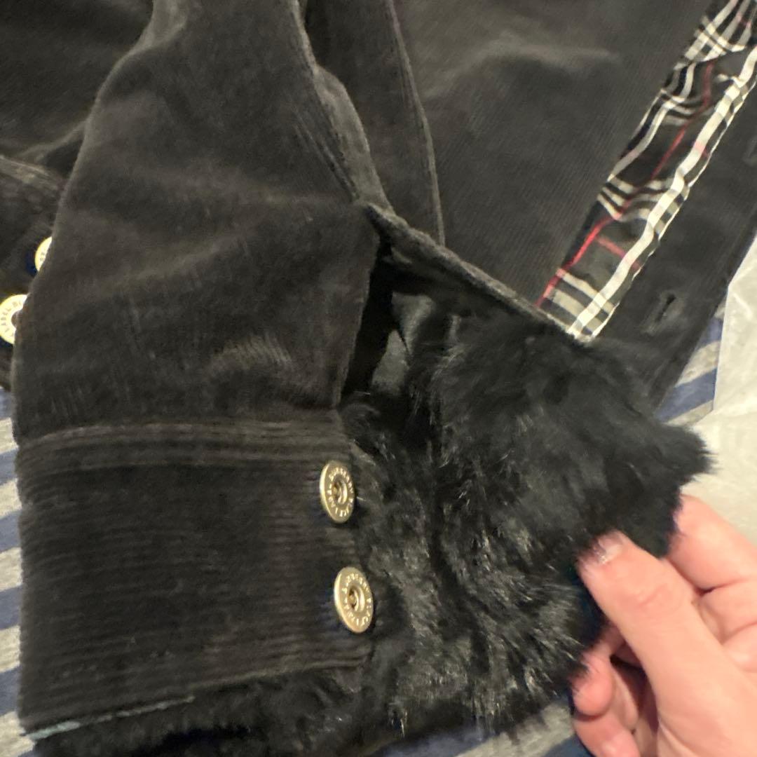 Burberryバーバリー黒 コーデュロイ ジャケット チェック柄