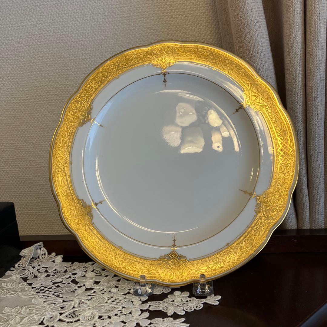 英国アンティーク　ハマースレイ ゴールドアシッド　チャージャープレート