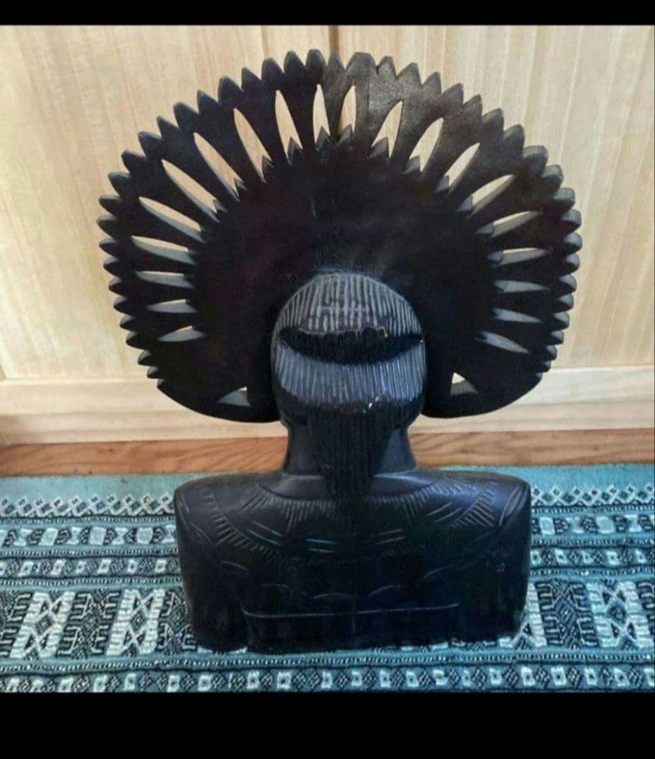 バリ島女神像 木製彫刻像 約30cm木製彫刻