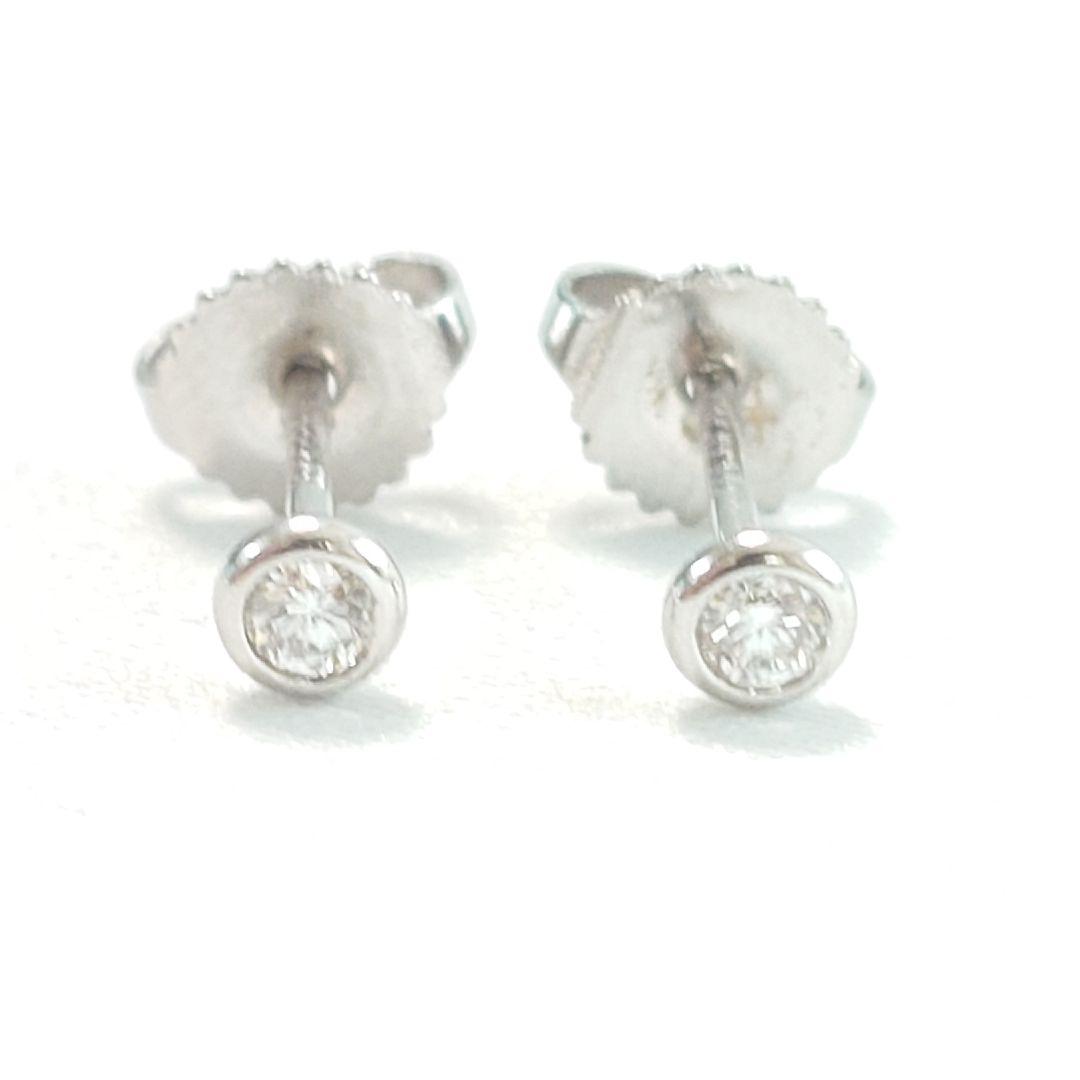 【美品】ティファニー Pt950 バイザヤード ダイヤモンド ピアス 7015