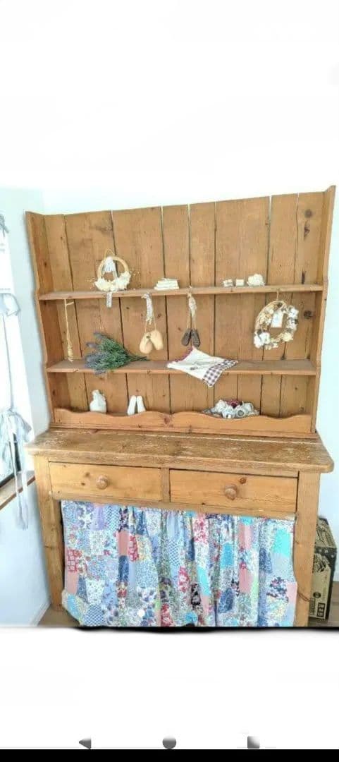 アンティークパインカップボード