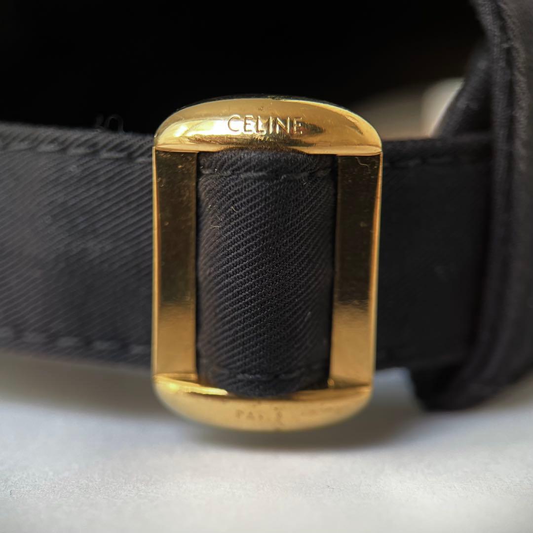 現行モデル 美品 セリーヌ トリオンフ キャップ ブラック 帽子 L 59cm