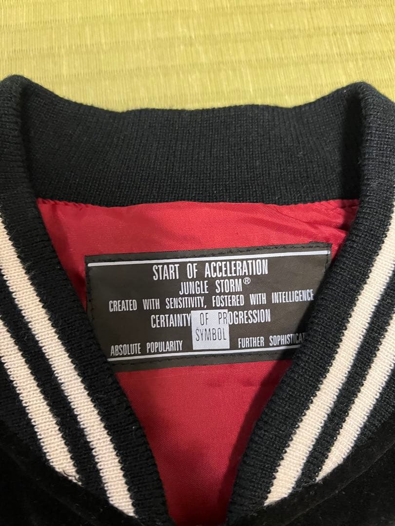 スカジャン　黒　 別珍　龍、鷲の刺繍