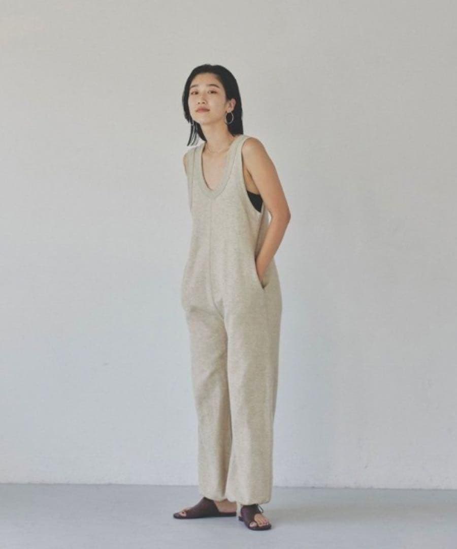 sonさん着用♡ コットンリネンラフコンビネゾン　トゥデイフル ベージュ
