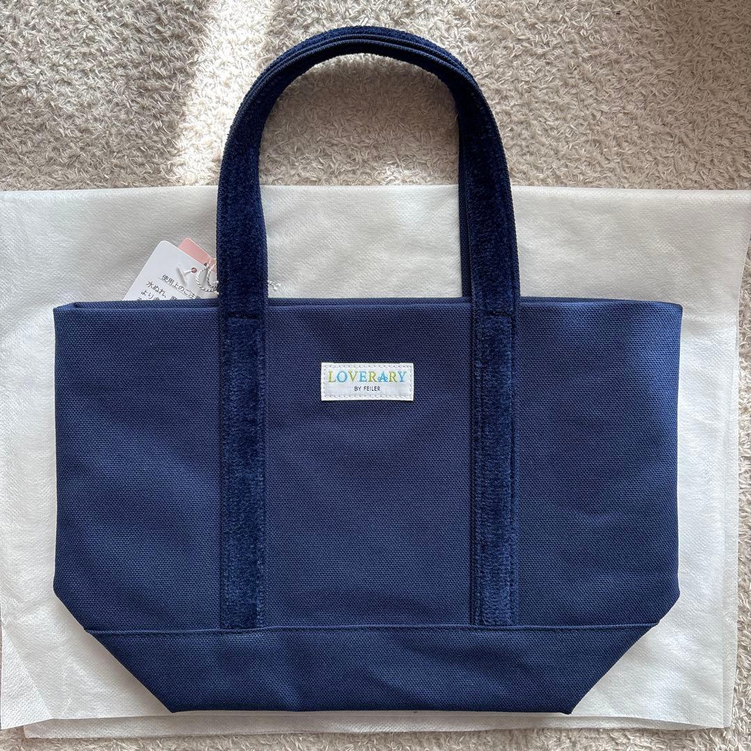 FEILER オールドテディ ワッペントートバッグ　ネイビー