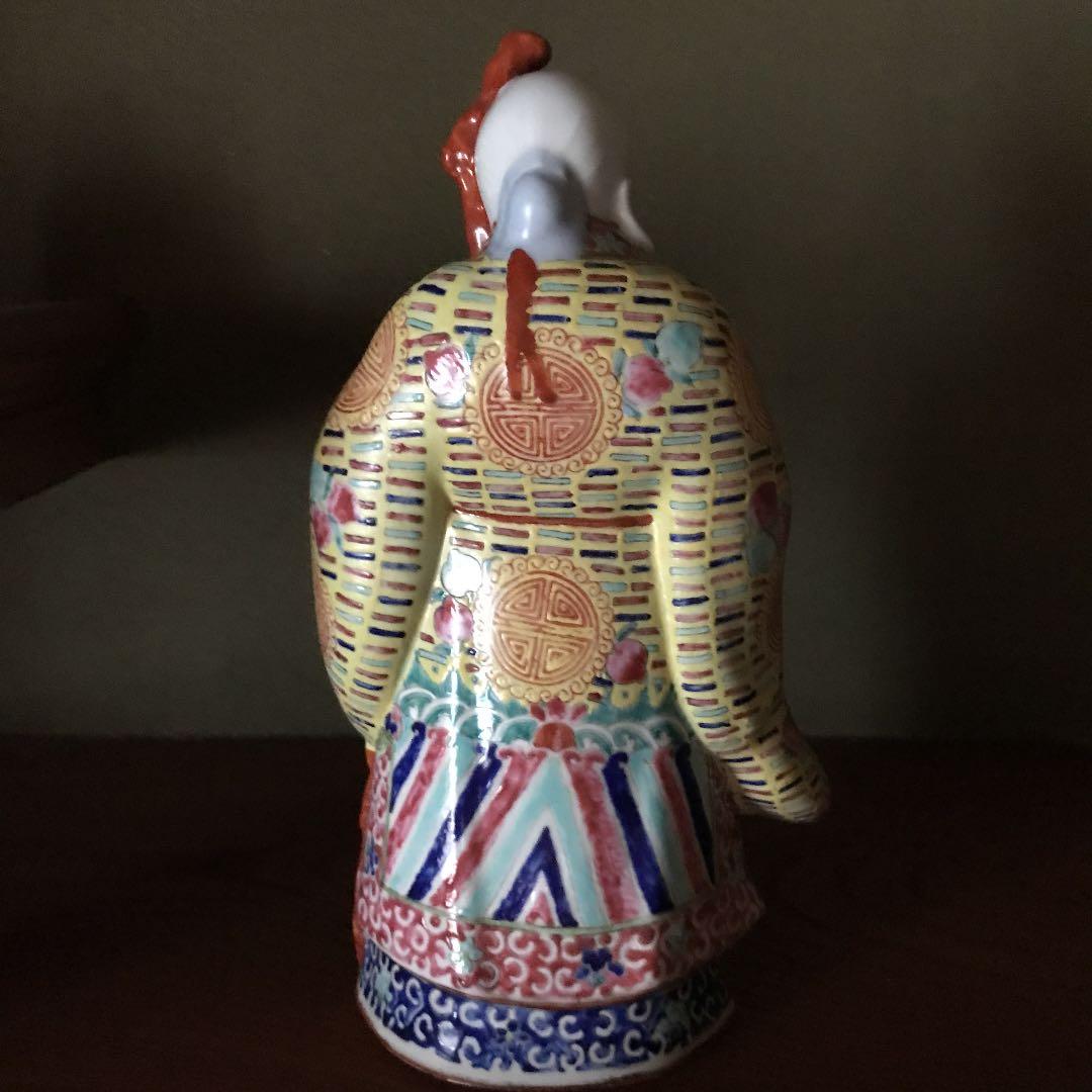 縁起物　福禄寿　彫刻人形　中国古美術　三開仏、幸福・財産・長寿を祈る仏様