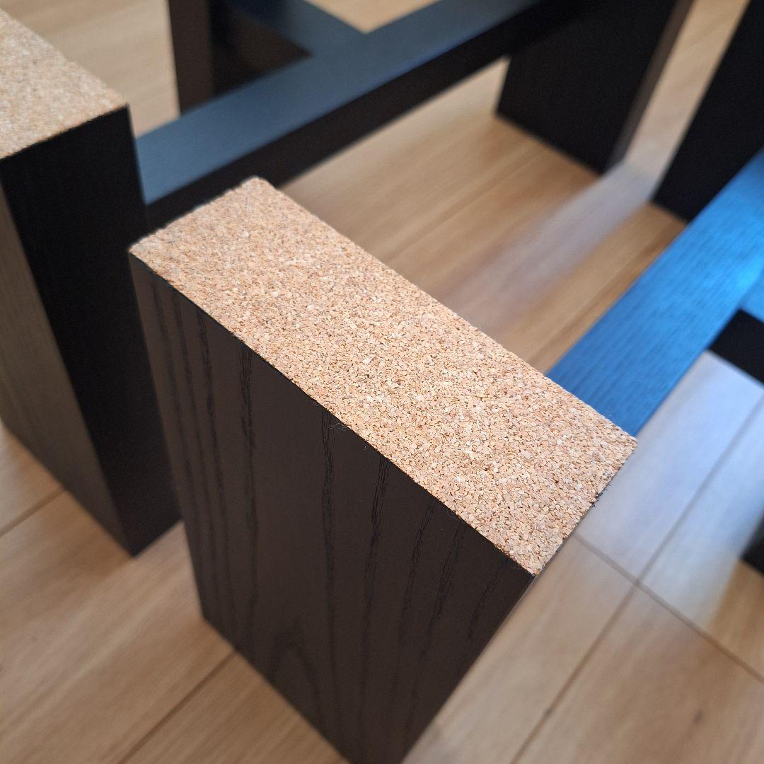 【新品、未使用】ローテーブル用 脚 木製 T型 黒 2本セット 一枚板 天板