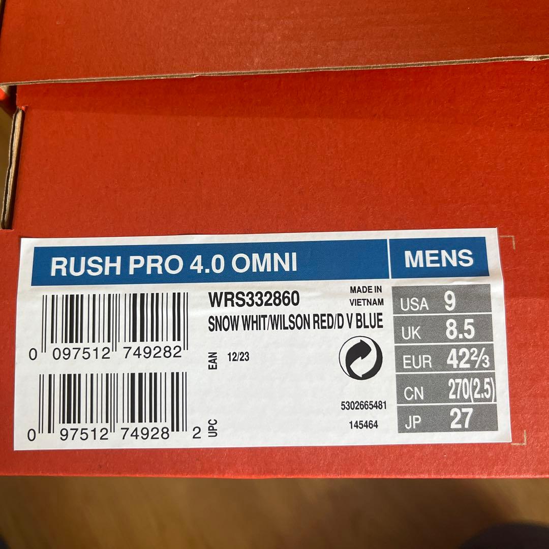 Wilson テニスシューズ RUSH PRO 4.0 MNI 27cm